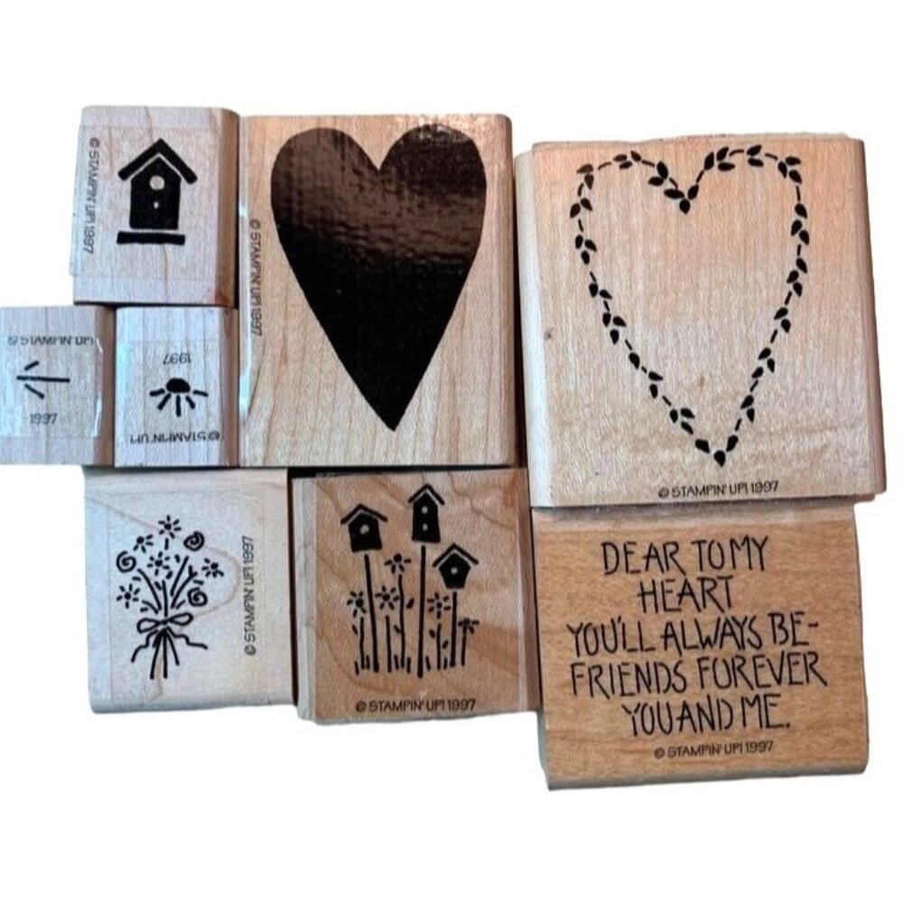 Stampin’ Up 1997 Dear To My Heart Rubber Stamp Set Wood-Mounted Craft Lot